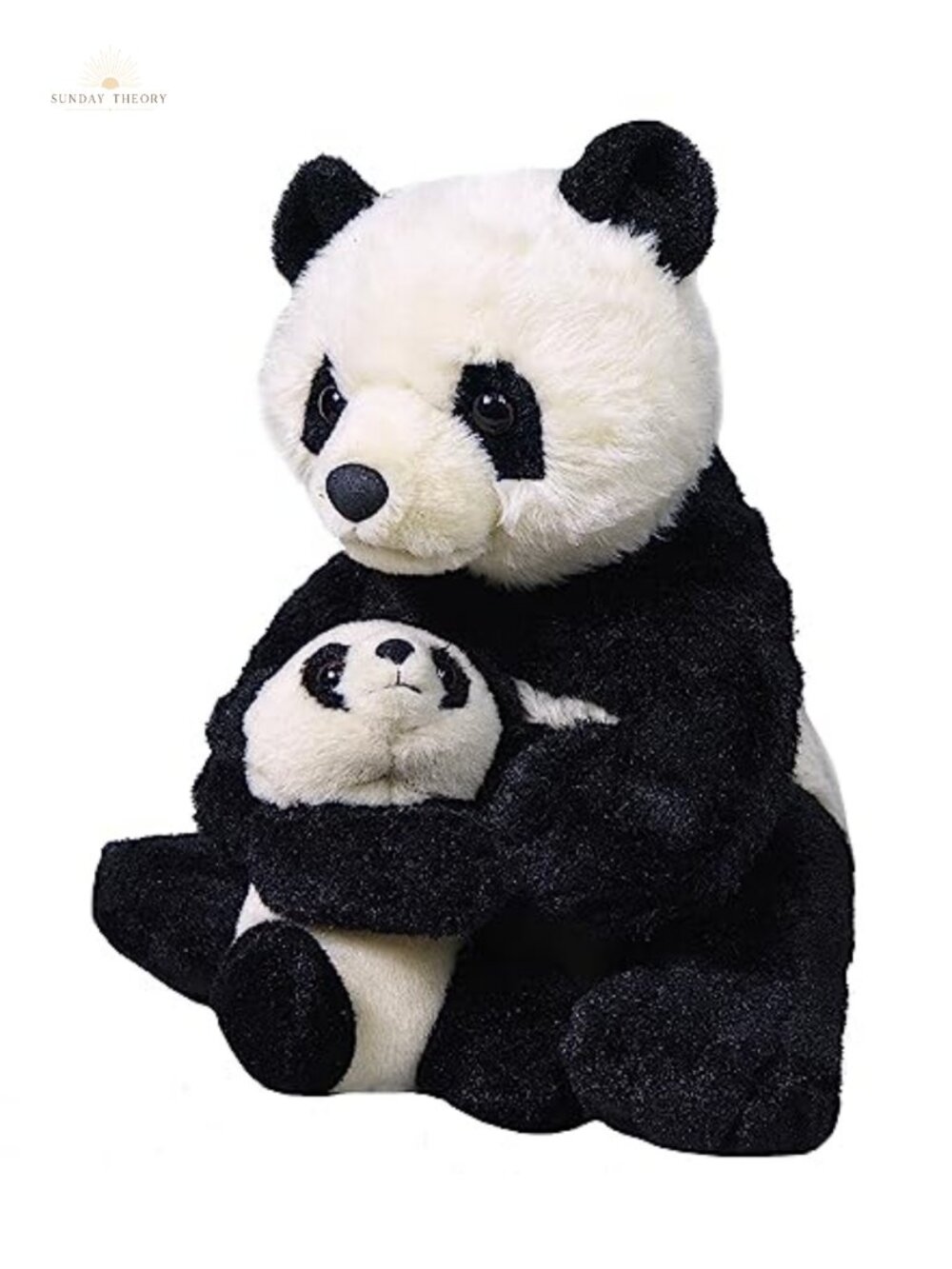 Wild Republic Mom & Baby Panda Plush Set, 12in Mom 6in Baby Stuffed Animal